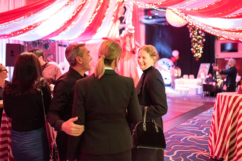 A vintage-style popcorn cart delighting guests at our Christmas circus event in Gibraltar.