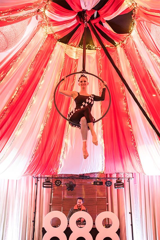 Circus performers wowing the crowd in Gibraltar during our Christmas-themed event